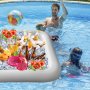 Inflatable Food Tray For Pool Floating Ice Bar Food & Drink Beer Holder Pvc Inflatable Serving Tray Ice Bucket