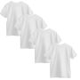 Fashion Kids Basic Plain White Cotton T-shirts Set Of 4 With Heart Sticker