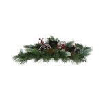 Snow Pinecone Christmas Centerpiece With 3 Candle Holders 60CM