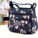 Shoulder Crossbody Bag Casual Waterproof Nylon Print Multi Pocket Bag