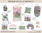 Cot Duvet Bedding Monochrome Pink Sage Girly Woodlands Set