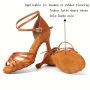 Women's Ballroom Latin Dance Shoes Peep Toe High Heel Non-Slip Suede Sole All-Season Fabric Dancewear Cow Split Leather Sole Superfine Fiber Flannel Insole L802