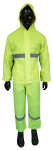Pioneer Rubberrised Rainsuit Lime With Reflective Tape