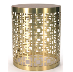 Metal Side Table With Wooden Top 350MM X 350MM X 450MM