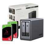 UGreen Nasync DXP2800 2 Bay Nas With Seagate Ironwolf Nas 16TB Sata Hard Drive Bundle 2X 8TB