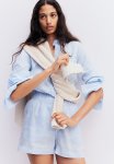 Linen Shorts - Light Blue