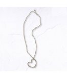 Long Chain Twist Heart Necklace - Silver Free
