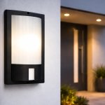Outdoor Bulkhead Wall Light Black Die-cast Aluminium 60W Es