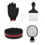 Hair Sponge Brush Curl Sponge Glove Metal Hair Pick Comb Dreadlocks Hair Coil Pick Comb