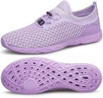 Doussprt Women's Water Shoes Quick Drying Sports Aqua Shoes Allpurple 5.5