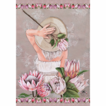 Printed Kitchen Towel Protea Hat