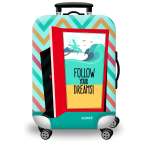 Printed Luggage Protector Cover - Open Doors - Follow Your Dreams - Xlarge