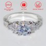 Elegant 925 Sterling Silver Ring With Shimmering Cubic Zirconia 0.12OZ Women's Engagement Proposal Eternity Band Comes With Gift Box Bling Style Jewelry For Ladies