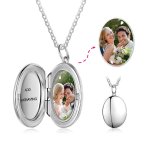 CAS101933 - 925 Sterling Silver Personalized Photo Locket Necklace