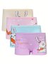 4 Pcs Cute Rabbit Printed Little Girls' Panties Cotton Underwear Girls Breathable Comfortable Boxer Briefs