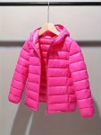 Toddler Kids Lightweight & Waterproof Hooded Short Jacket Solid Color Versatile Hooded Coat For Autumn & Winter