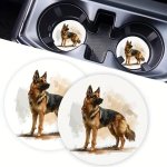 2PCS German Shepard Car Coasters 3 DCC3