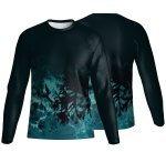 Unisex Long Sleeve Crew Neck T-Shirt Drop Needle Square Camo Design