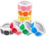 8 Rolls Of Colorful Round Dot Stickers Adhesive Circle Label Seals