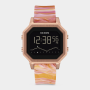 Nixon Women&apos S Siren Stainless Steel Rose Gold Plated & Pink Marble Silicone Digital Watch