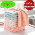 10PCS Microfiber Dish Scrubbing Pads - Absorbent & Durable Kitchen Cleaning Cloth Efficient Stain & Grease Removal Multipurpose