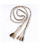 Braided Tassel Suede Belt - Black Free