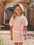 Connie Girls Scallop Knit Top - 10-12 Yrs Pink