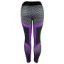 Honeycomb High Waist Elastic Women's Fitness Pants Violet