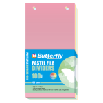 Mixed File Divider 120MM X 230MM Pastel Board – Pack Of 100 – FIL062