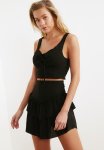 Ruffle Swim Detailed Bottom Top Set - Black