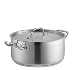 Stainless Steel Deep Stockpot With Lid 20X24 Cm 9L