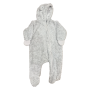 1-3 Grey Bear Fleece Zip Onesie - Woolworths
