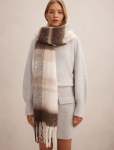 Camille Check Brushed Scarf - 0 Mocha