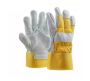 Firm Grip Leather Gardening Gloves - Yellow/cream