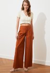 Looselegfront Buttoned Trousers - Camel