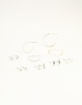 Silver Diamante Mixed Stud & Hoop Earrings 7-PACK