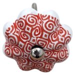 Ceramic Pumpkin Drawer Knob Red Swirl 6CM