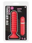 6 Inch Thriller Ass Red Ribbed Butt Plug