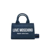 Borsa Denim Logo Top Handle Bag -blue