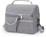 Lunch Meal Shoulder Bag - Grey Waterproof Lunch Bag