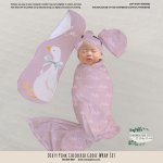 Wrap Set Swaddle Set Dirty Pink Checkered Goose Wrap Set