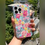 Colorful Flower Transparent Anti-fall Shock-absorbing Protective Mobile Phone Case Suitable For Apple 15 14 13 12 11 7 8 7PLUS 8