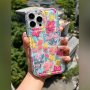 Colorful Flower Transparent Anti-Fall Shock-Absorbing Protective Mobile Phone Case Suitable For Apple 15/14/13/12/11/7/8/7Plus/8Plus/Xsmax/Xs/X/Xr