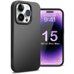 Iphone 15 Series Case Black Liquid Silicone Grippy Cover 15 + PRO MAX