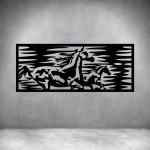 2 Horses Running Wild And Free - Grey L 1000 X H 400MM
