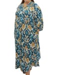 Ladies Printed Mandarin Dress - 60 Blu stne