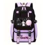 Student Backpack Purple Kuromi Children's Backpack Canvas
