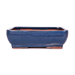 Assorted Glazed Bonsai Pots 12" - Blue Rounded Rectangle 30 X 24 X 9.5CM