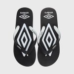 Umbra Umbro Mens Big Double Diamond Flip Flops _ 171100 _ Black - 7 Black