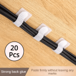 20PCS White Self-adhesive Interlocking Tape Cable Ties Strong Adhesion Polyamide Power Cable Organizer Durable Wear-resistant Lo